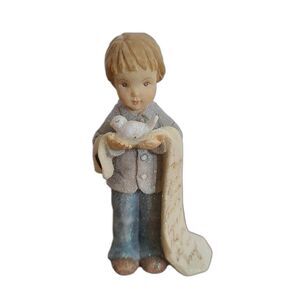 Foundations by Karen Hahn Boy With Bird and Blanket Confirmation Cute Figurine